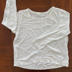 Sundance bright white mixed media long-sleeved tee